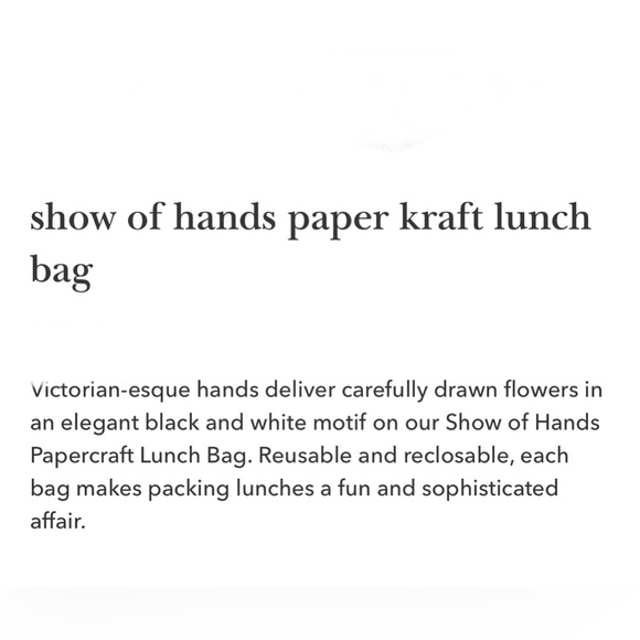 Victorian-esque “Show of Hands” paper kraft tote bag & matching key ring-NWT - Picture 11 of 12